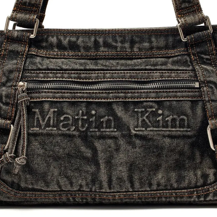 [BUNJANG] Matinkim Washed Denim Square Bag Black / 마뗑킴 matin Kim 워싱 데님 스퀘어백 블랙