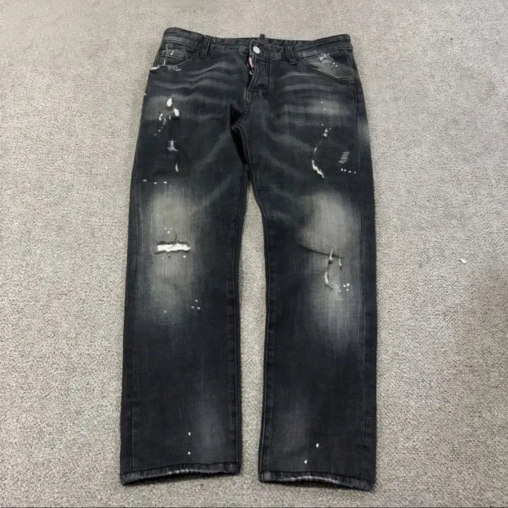 [BUNJANG] Dsquared2 Black Washed Denim Jeans 32 Inch / (32인치) 디스퀘어드2 블랙 데님 워싱진 48