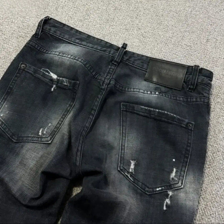 [BUNJANG] Dsquared2 Black Washed Denim Jeans 32 Inch / (32인치) 디스퀘어드2 블랙 데님 워싱진 48