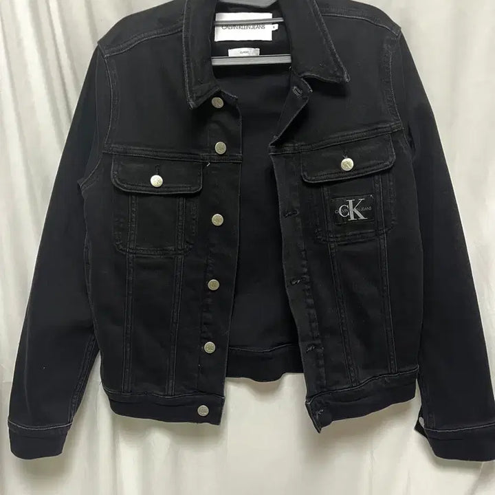 [BUNJANG] Calvin Klein Jeans Black Denim Jacket Size S / 캘빈클라인진스 블랙 데님 자켓 S