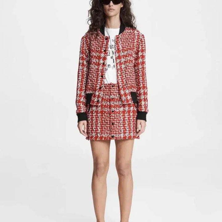 [BUNJANG] rag &amp; bone Cruella Edition Red Tweed Mini Skirt / rag &amp; bone 크루엘라 에디션 레드 트위드 미니스커트 4