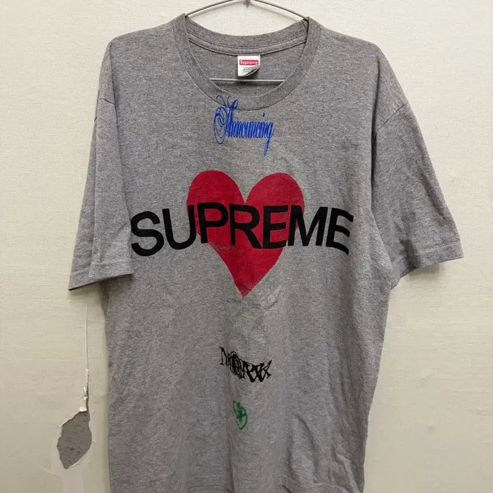 [BUNJANG] Supreme Announcing T-Shirt Header Grey / 슈프림 어나운싱 티셔츠 헤더 그레이