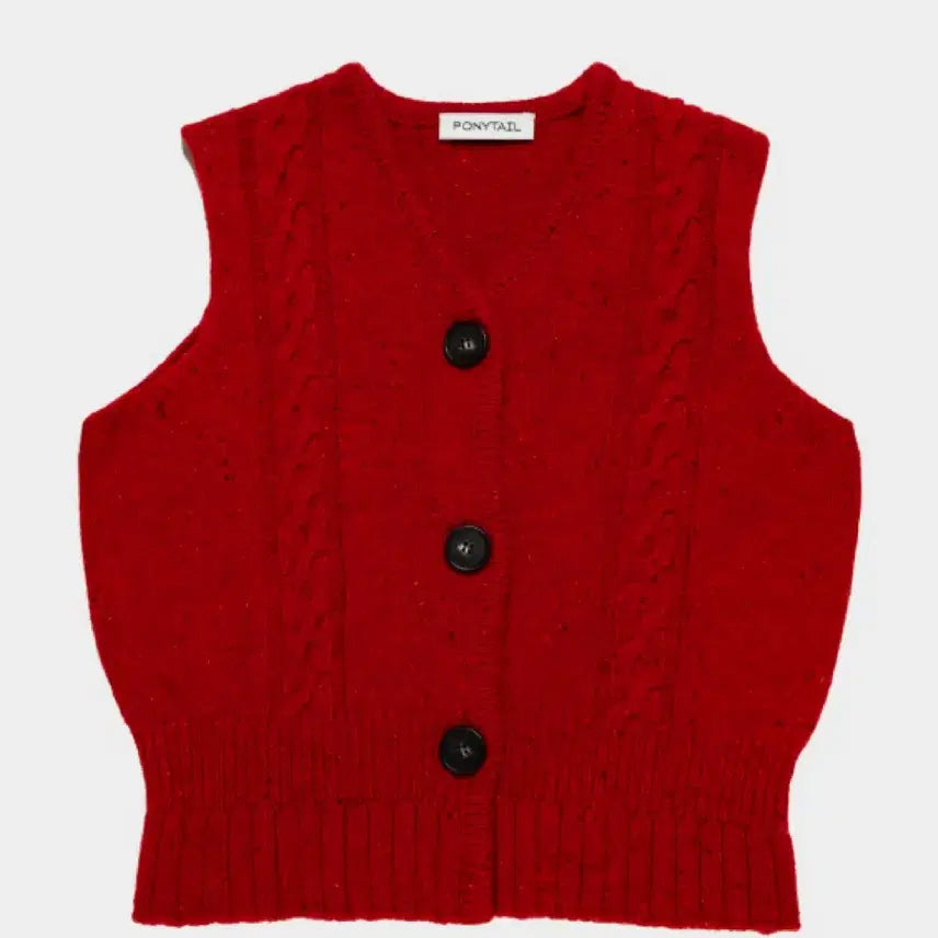 [BUNJANG] PONYTAIL Homework Knit Vest Red Free Size / 포니테일 PONYTAIL 니트 베스트 조끼