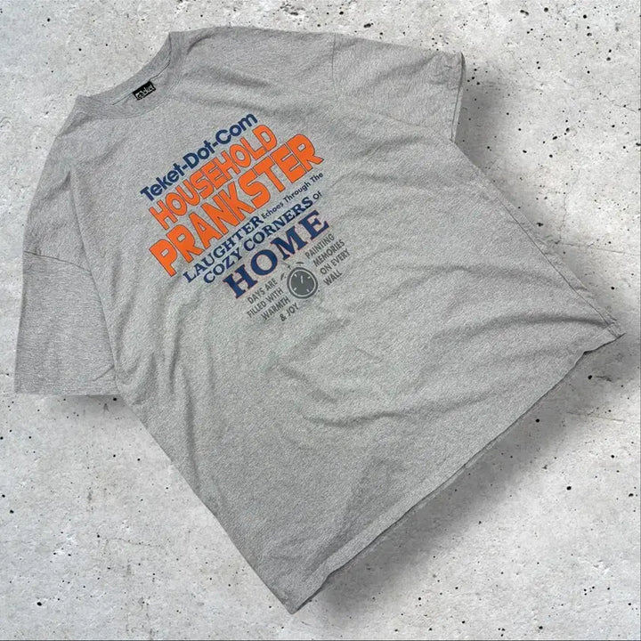 [BUNJANG] Teket Grey Printed Short-Sleeve T-Shirt / [OS] 테켓 Teket 회색 프린팅 반팔 티셔츠