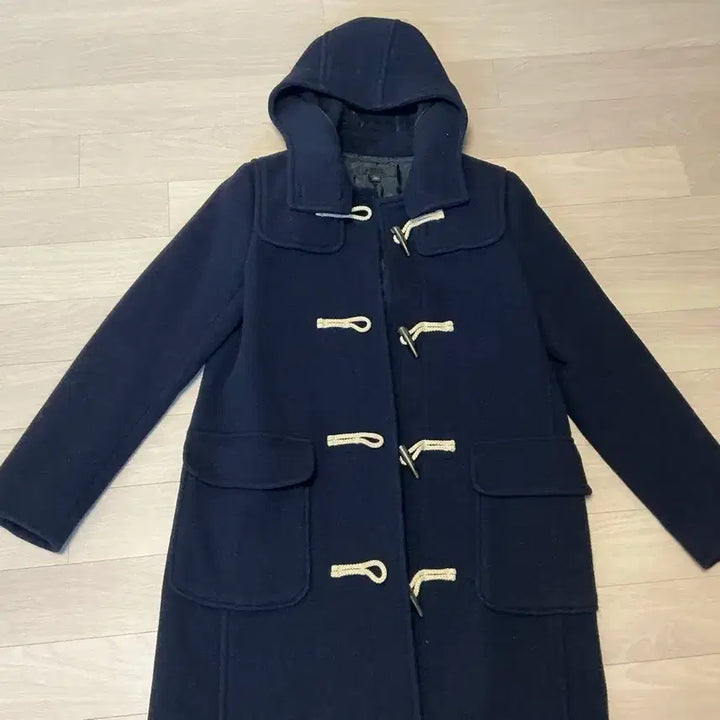 [BUNJANG] Navy Hooded Duffle Coat / 네이비색 후드 떡볶이 코트