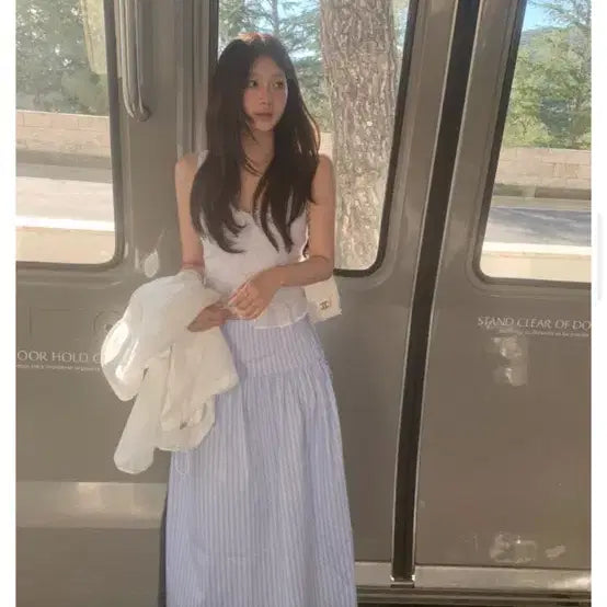 [BUNJANG] Ondemin Soft Wave Long Skirt + Cloud Sleeveless Top Set / 온드민 코디 세트(소프트 웨이브 롱스커트+클라우드 슬리브리스 나시)