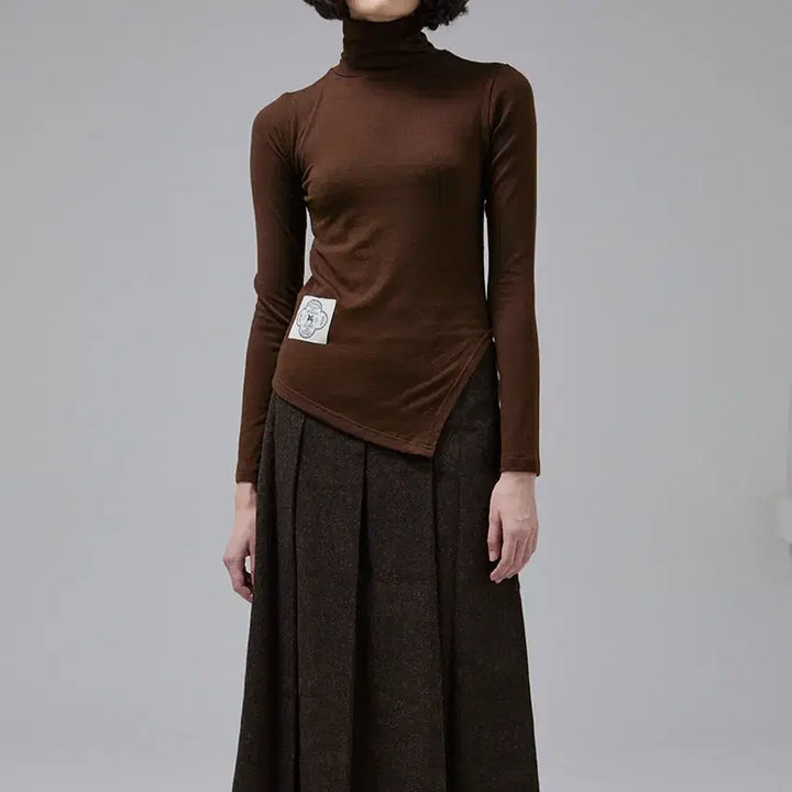 [BUNJANG] VITALSIGN Layered Turtleneck (Brown, Free Size) / 바이탈싸인 VITALSIGN 레이어드 터틀넥 목폴라