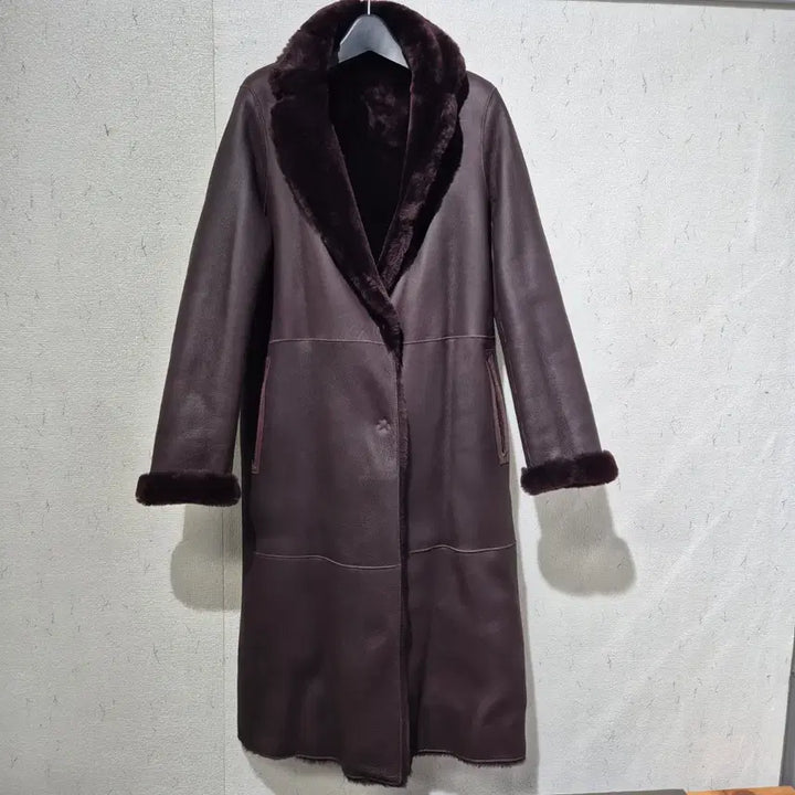 [BUNJANG] Genuine Leather Shearling Long Coat / 양가죽 무스탕 롱코트