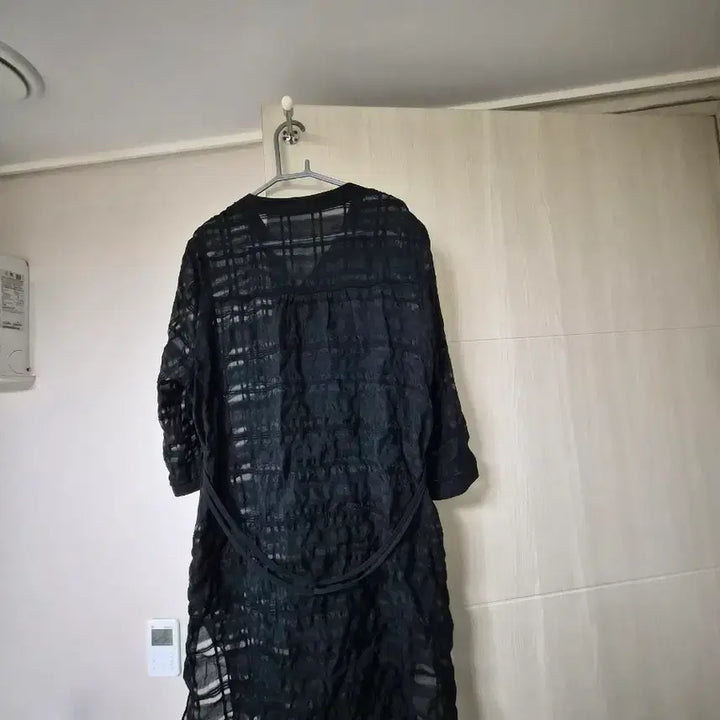 [BUNJANG] Black See-Through Long Cardigan / 블랙 시스루 롱 가디건