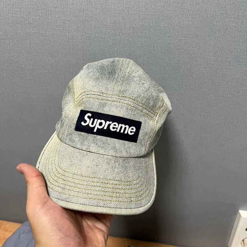 [BUNJANG] Supreme Denim Camp Cap Dirty Indigo 23SS / 슈프림 데님 캠프캡 더티 인디고 - 23SS
