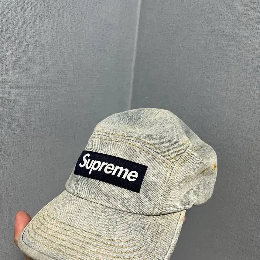 [BUNJANG] Supreme Denim Camp Cap Dirty Indigo 23SS / 슈프림 데님 캠프캡 더티 인디고 - 23SS