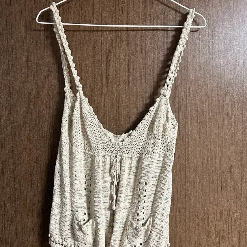 [BUNJANG] Vintage Crochet Layered Vest / 빈티지 크로셰 베이지 아이보리 뜨개 레이어드 조끼 베스트 뷔스티에