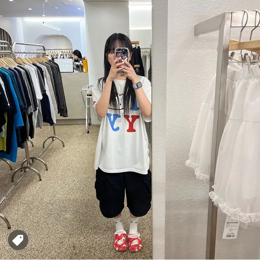 [BUNJANG] OpenYy x Hello Kitty Short Sleeve T-Shirt S/M / Open Yy x 헬로키티 반팔 티셔츠 s/m