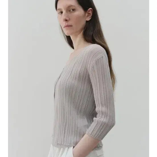 [BUNJANG] Che Pleats Cardigan Set - Light Gray / Che 체 플리츠 가디건 세트 라이트 그레이 pleats