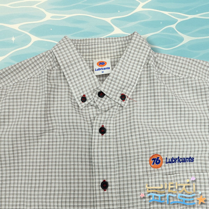 [BUNJANG] M 00s LUBRICANTS Checked Short Sleeve Shirt / M 00s 100 LUBRICANTS 체크 반팔셔츠