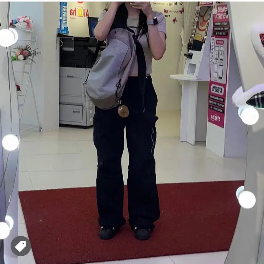 [BUNJANG] Black Cargo Pants / 블랙 카고 팬츠