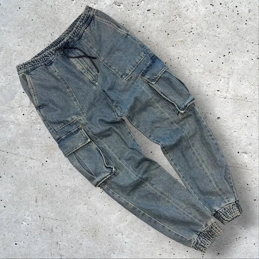 [BUNJANG] Juun.J 20s Denim Cargo Jogger Pants Size 48 / [46] 20s 준지 데님 카고 조거팬츠 E26