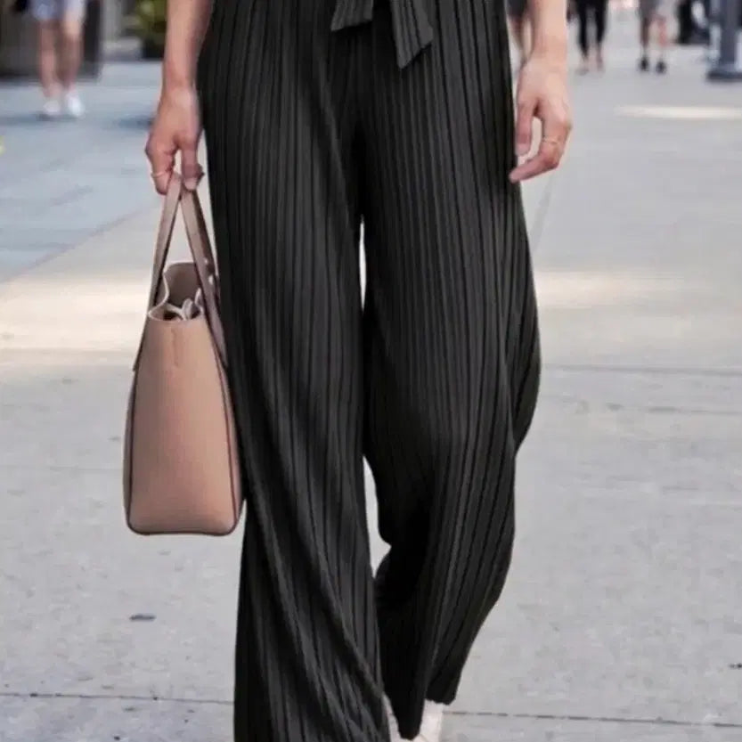 [BUNJANG] Black Pleated Ribbon Pants / 새상품 블랙 플리츠 리본 팬츠