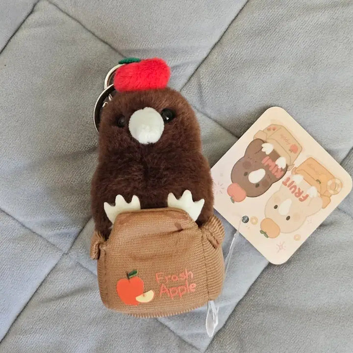 [BUNJANG] Kiwi Bird Plush Keychain / (새상품) 과일박스 키위새 인형 키링