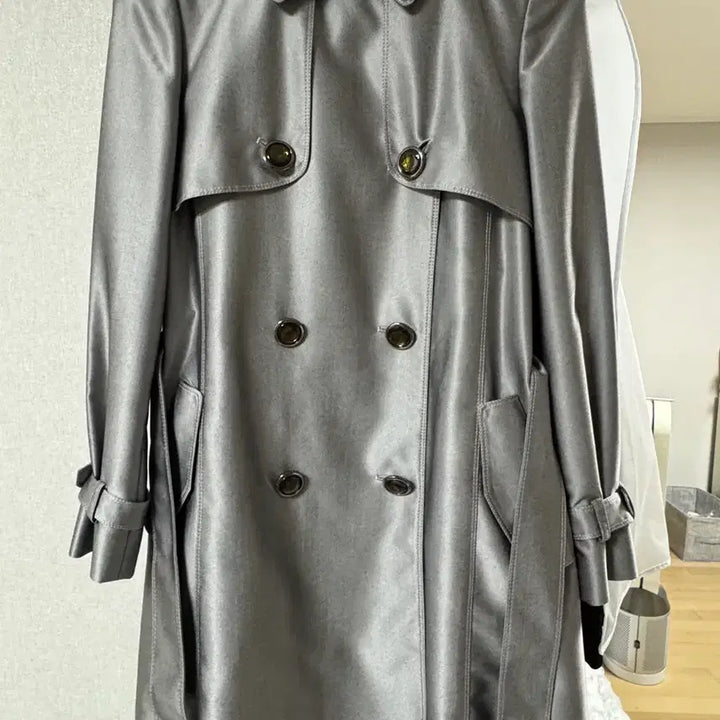 [BUNJANG] Minimum Reflex Gray Trench Coat (S) / 미니멈 리플렉스 그레이 트렌치코트 광택소재에 울안감있어서 따뜻함(S)