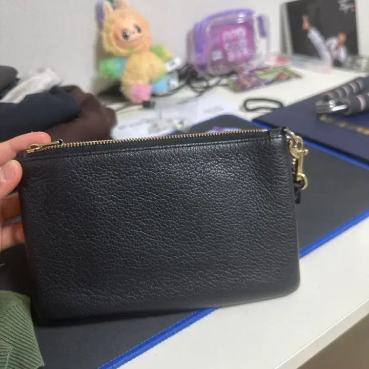 [BUNJANG] Coach Black Leather Pouch / 코치 파우치