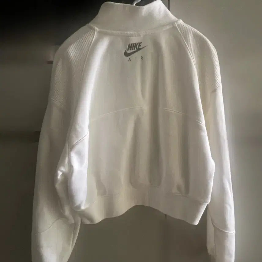 [BUNJANG] Nike AIR Cropped Half-Zip Training Top - White / 나이키 AIR 크롭 반집업 화이트