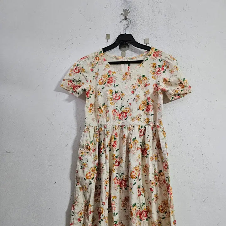 [BUNJANG] Flower Pattern Short Sleeve Long Dress / 플라워 패턴 반팔 롱 원피스55