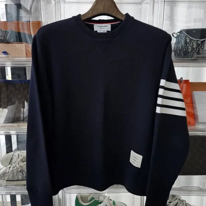 [BUNJANG] Thom Browne Diagonal Stripe Navy Sweatshirt / [정품/새상품급/5사이즈] 톰브라운 사선완장 네이비 맨투맨 긴팔티셔츠