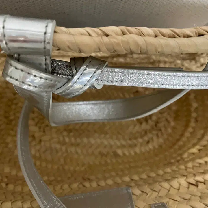 [BUNJANG] Celine Silver Rattan Bag Raffia Panier Leaf Calfskin / 실버 셀린느 라탄백 라피아 파니에 팜 리프 카프스킨