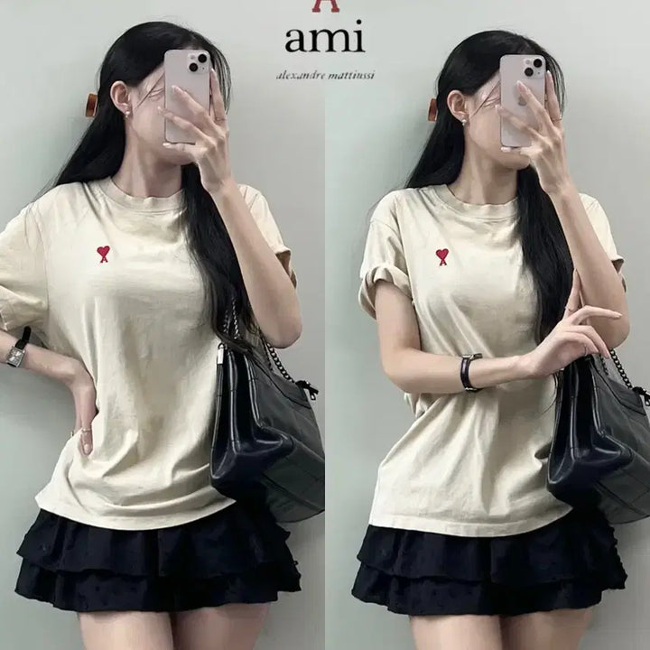 [BUNJANG] AMI Cotton T-Shirt / AMI 반팔티