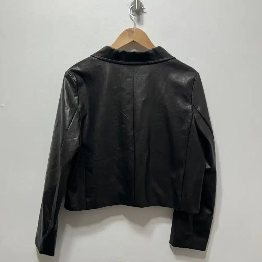 [BUNJANG] W.Standard Black Leather Cropped Jacket / W.Standard 블랙 레더 크롭 자켓