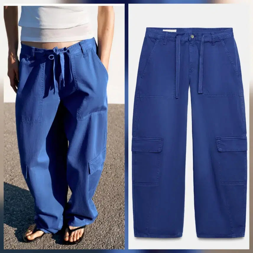 [BUNJANG] Zara Oversized Cargo Pants Indigo Blue / 자라 오버사이즈 카고 팬츠 34  인디고 블루8727/051/404
