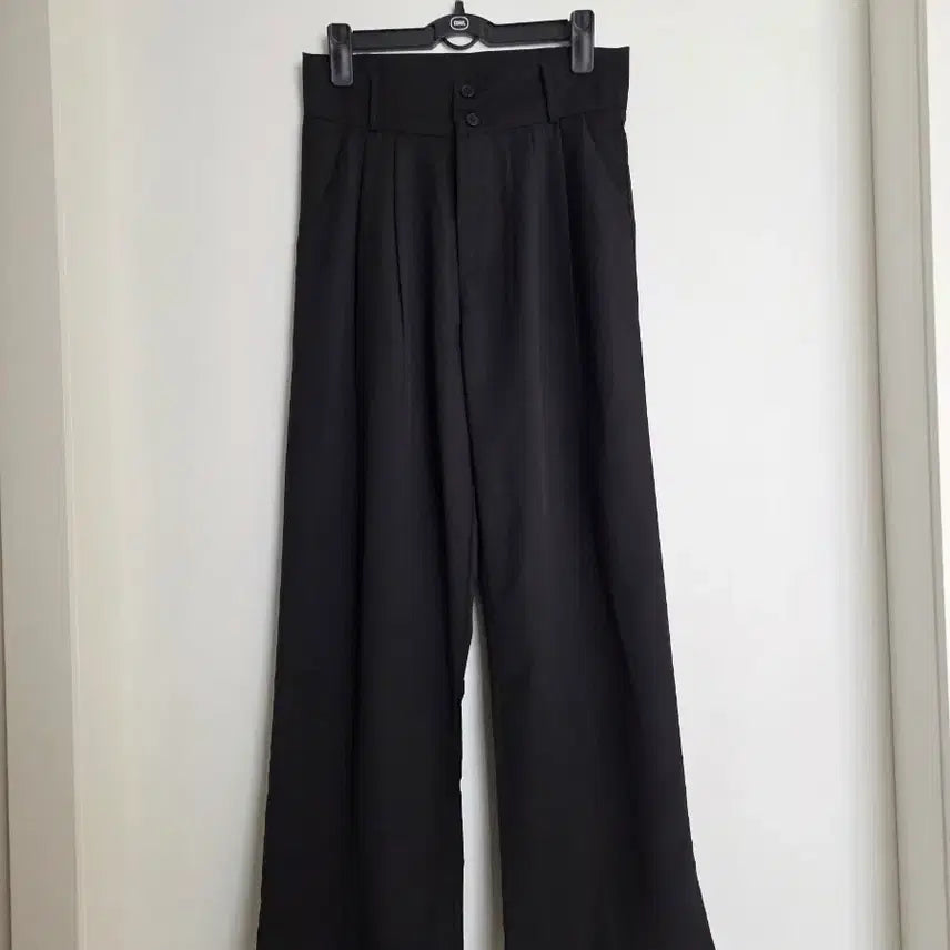 [BUNJANG] Black Wide Slacks Pants / 블랙 와이드 슬랙스 팬츠