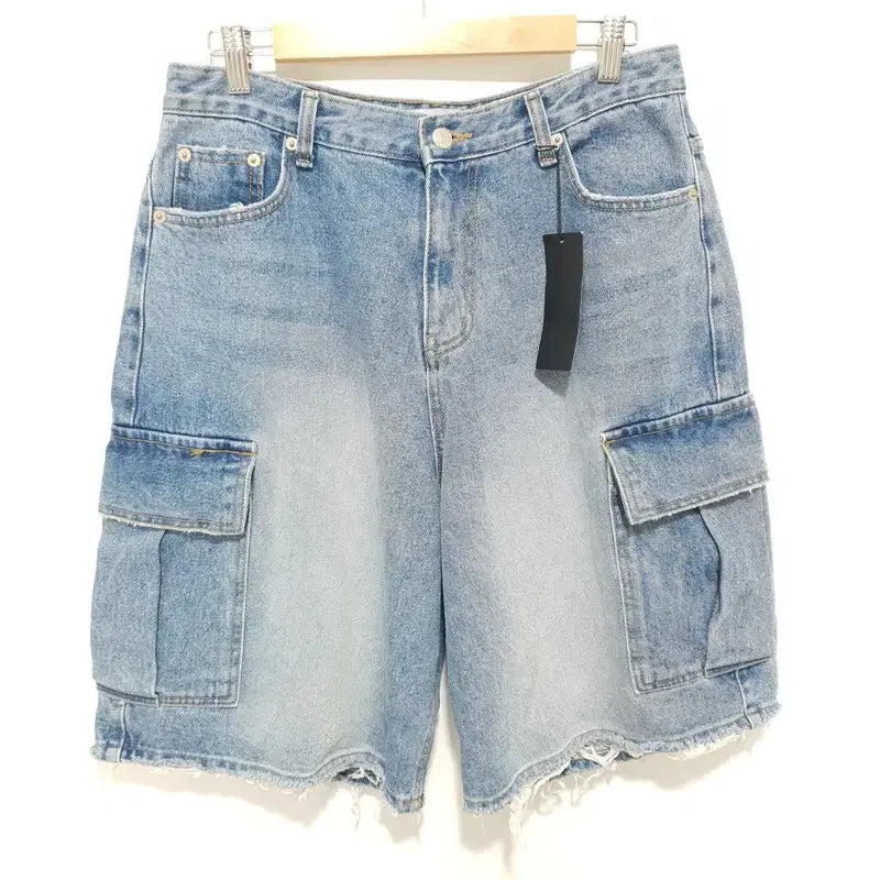 [BUNJANG] Reiwave Bermuda Cargo Denim Pants S_S2045 / 릴웨이비 카고 버뮤다 데님 팬츠 S_S2045