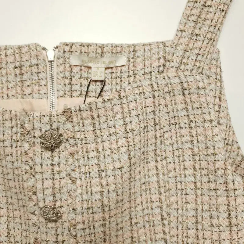 [BUNJANG] Plastic Island Tweed Bustier Top M / 플라스틱 아일랜드 트위드 크롭 뷔스티에 M
