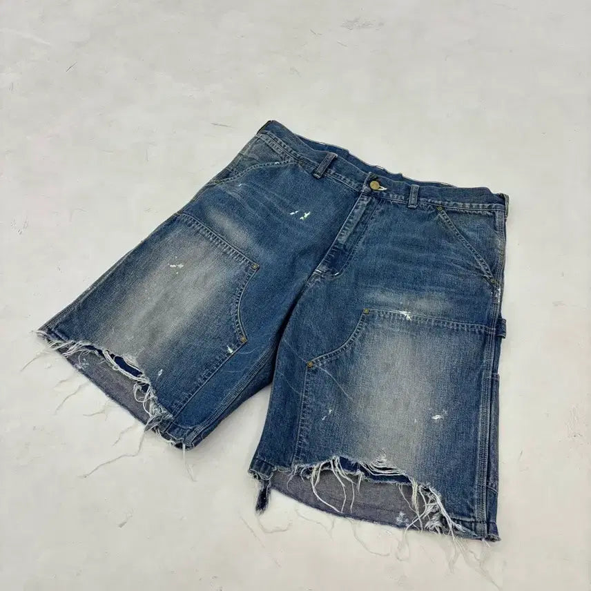 [BUNJANG] Saint Michael Double Knee Shorts / [L] 세인트미카엘 더블니 쇼츠