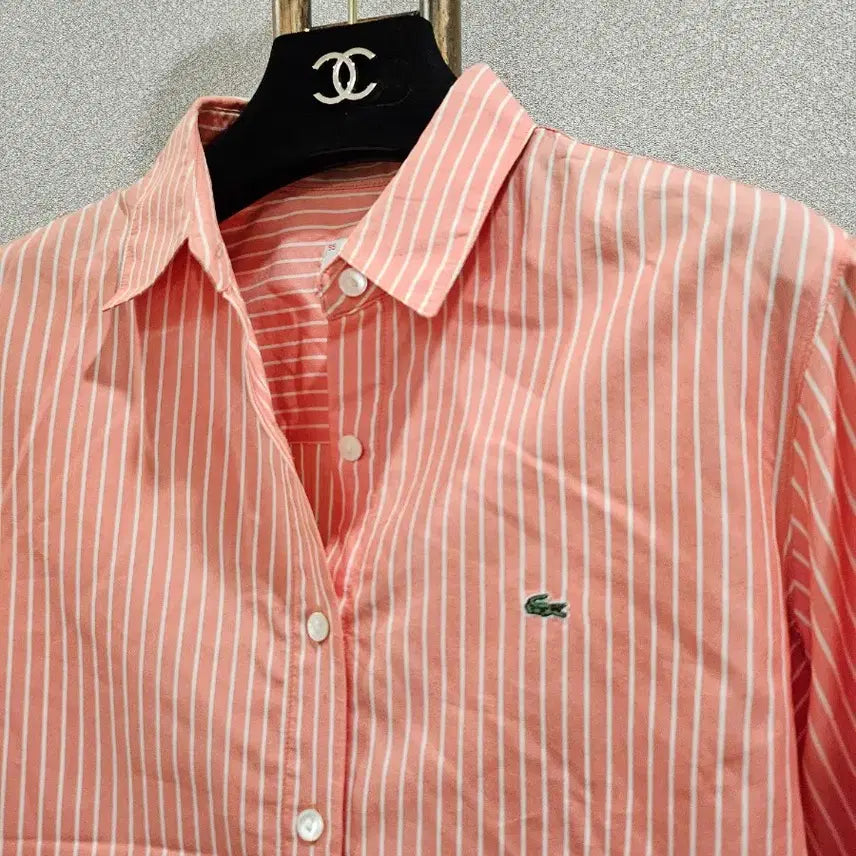 [BUNJANG] Lacoste Striped Shirt Orange Tone / 라코스테