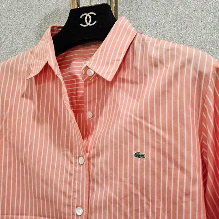 [BUNJANG] Lacoste Striped Shirt Orange Tone / 라코스테
