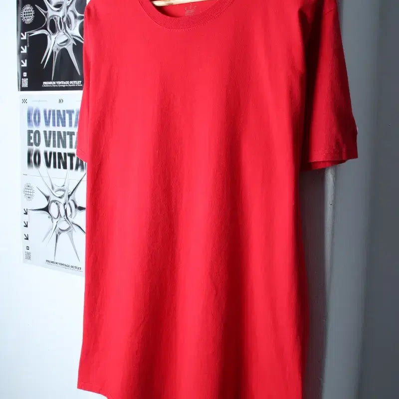 [BUNJANG] Champion Plain Red T-Shirt Big Size Old School / (L-2XL) 챔피온 반팔 티셔츠 빅사이즈 무지 레드 올드스쿨-7580