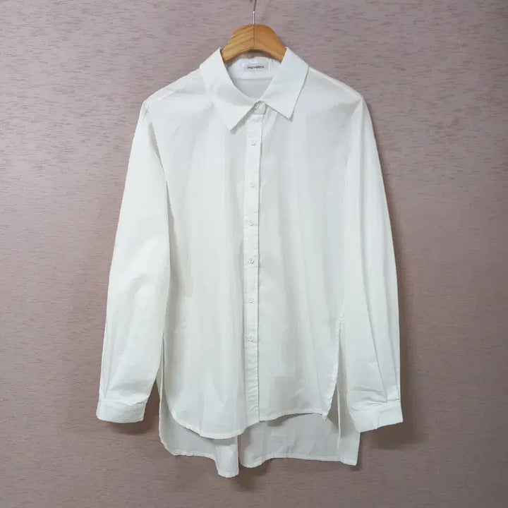 [BUNJANG] White Unbalance Side Slit Shirt / B5-7/화이트 언블란스 옆트임 셔츠 여성