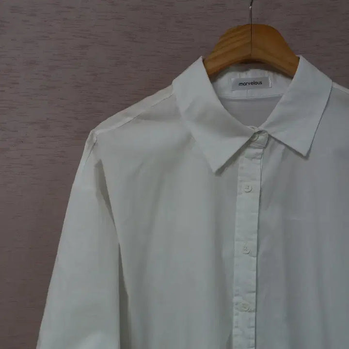 [BUNJANG] White Unbalance Side Slit Shirt / B5-7/화이트 언블란스 옆트임 셔츠 여성