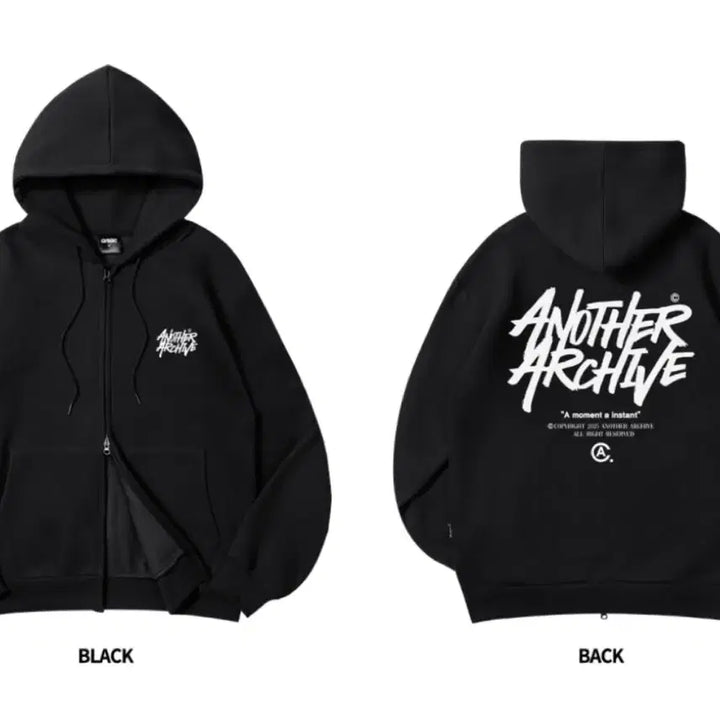 [BUNJANG] Another Archive Black Hoodie Zip-up / 어나더아카이브 블랙 후드집업