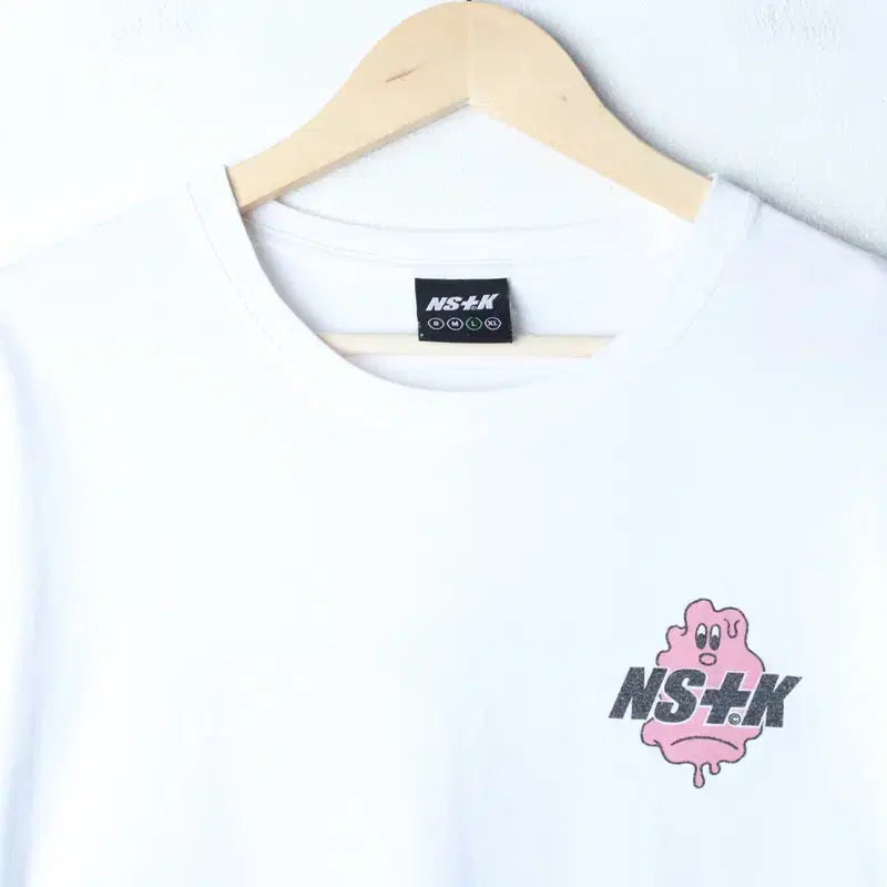 [BUNJANG] Nasty Kick Printing T-Shirt White / (L-XL) 네스티킥 반팔 티셔츠 프린팅 화이트 키치-75A6
