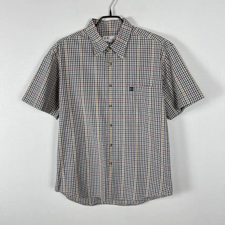 [BUNJANG] Daks Oversized Fit Check Pattern Short Sleeve Shirt / 닥스 오버핏 체크 반팔 셔츠 남방 빈티지 남100 L 라덴 빈티지