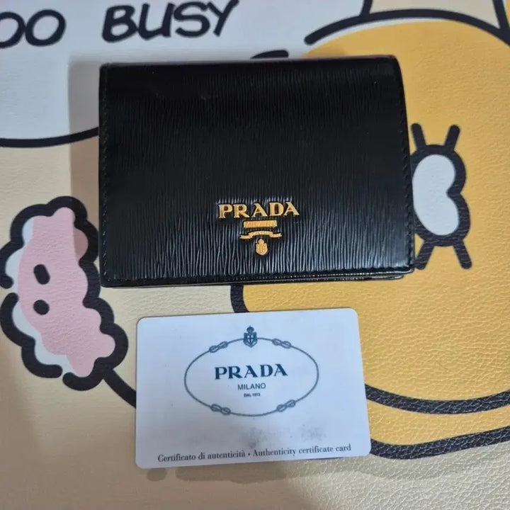 [BUNJANG] Prada Saffiano Bi-fold Wallet Black / 프라다 사피아노 반지갑 블랙