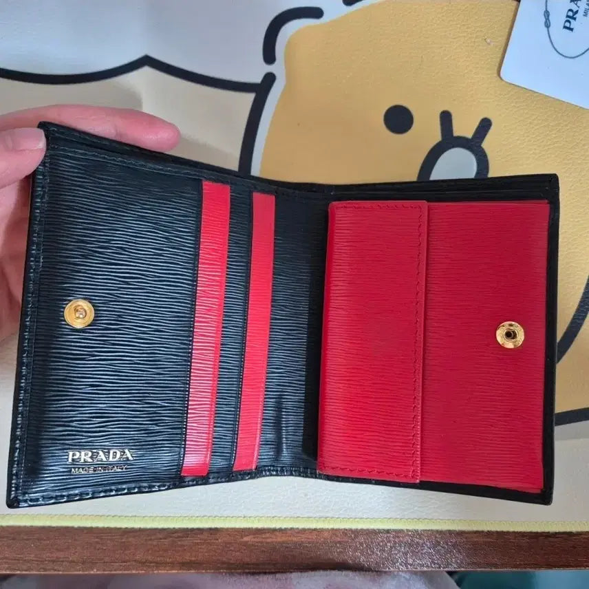 [BUNJANG] Prada Saffiano Bi-fold Wallet Black / 프라다 사피아노 반지갑 블랙