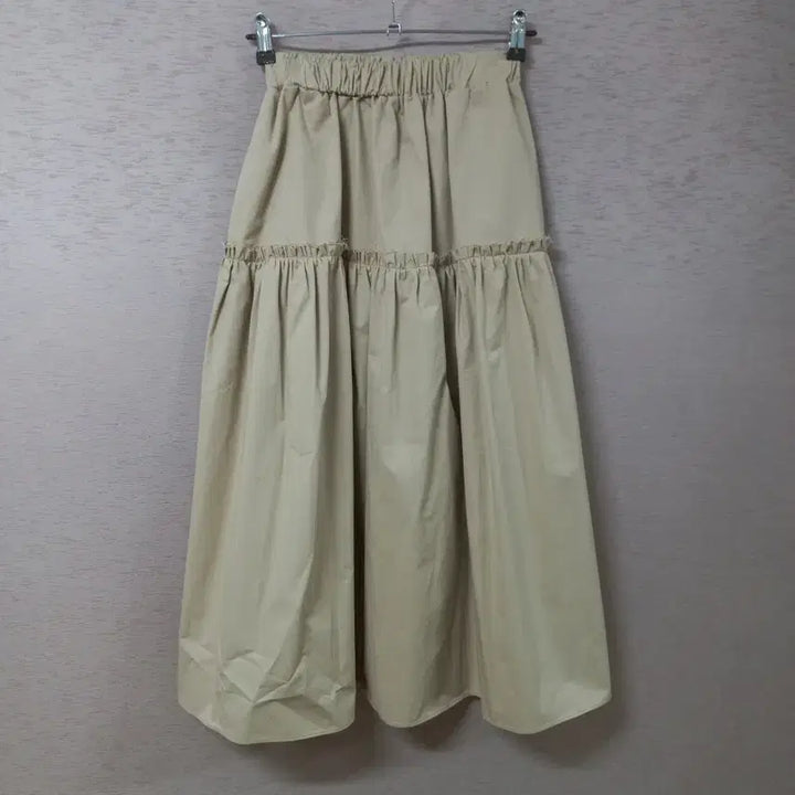 [BUNJANG] Beige Banding Long Skirt / B5-7/베이지 밴딩 롱스커트 여성