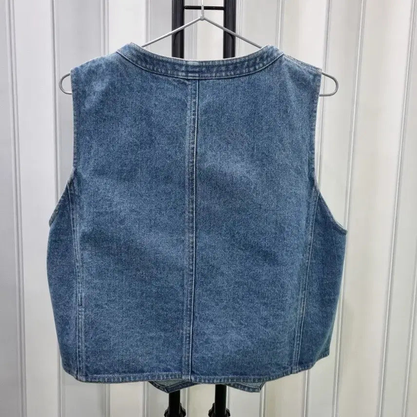[BUNJANG] Blue Denim Vest Button Vest / 청 데님 조끼 여성용 단추 베스트