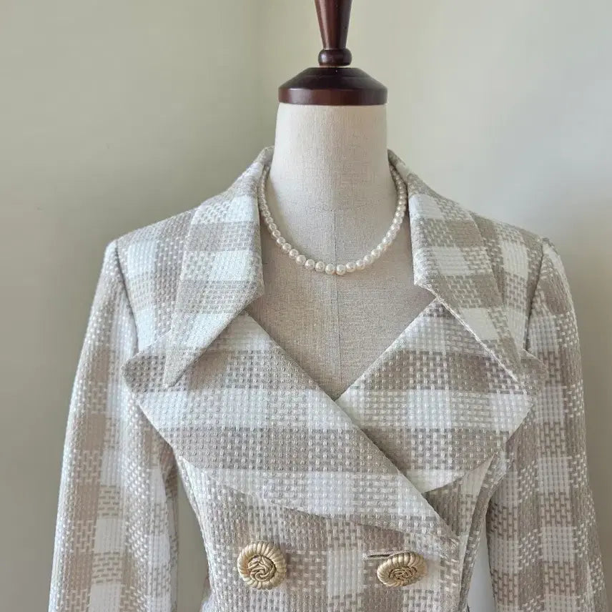 [BUNJANG] Double-Button Checkered Jacket / 체크 더블버튼 자켓