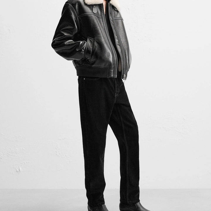 [BUNJANG] Zara Leather Effect Jacket Mussa Bomber / (XL) 자라 레더 이펙트 자켓 무스탕 봄버